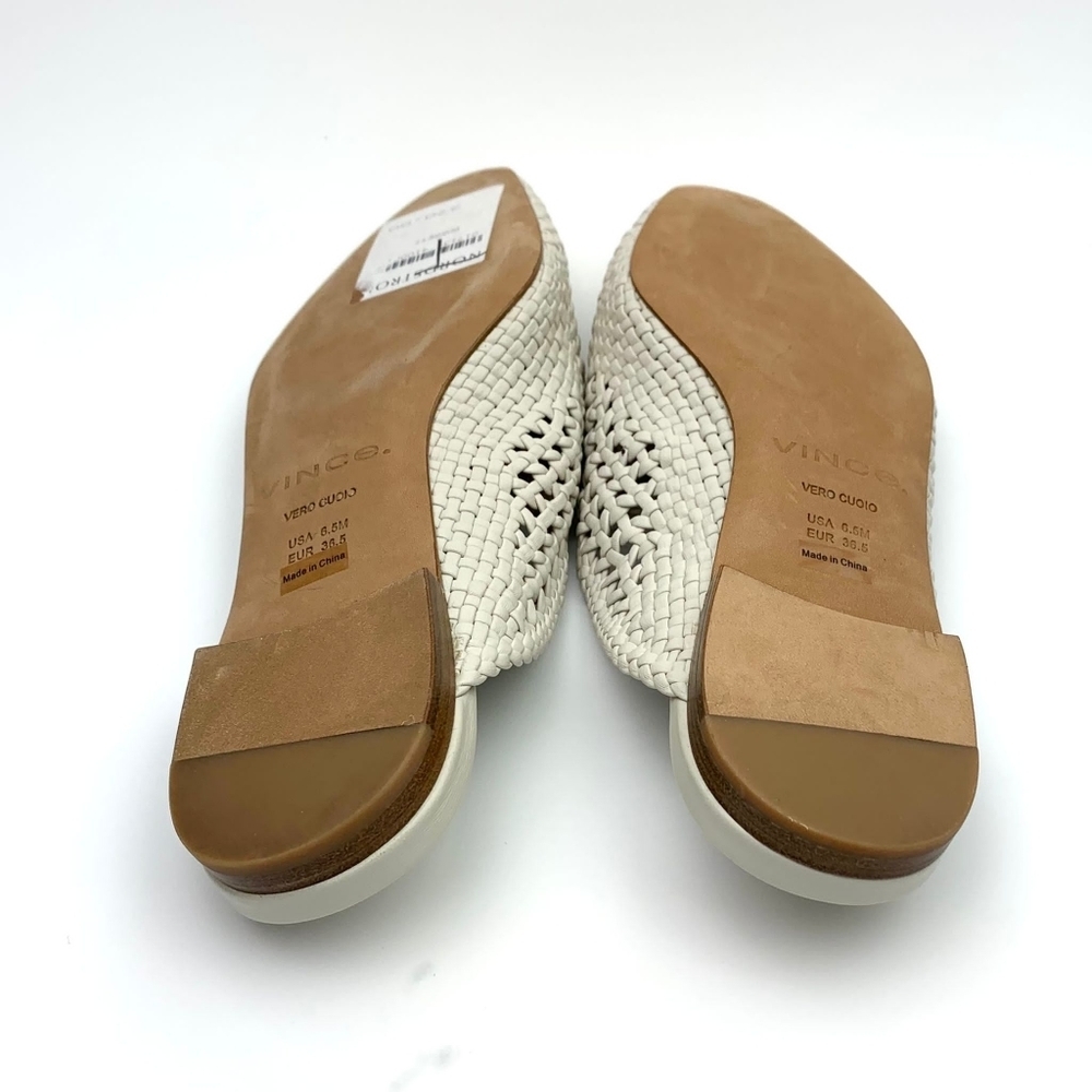 VINCE  Barrett Handwoven Leather Mule sz 6.5 - Picture 11 of 12
